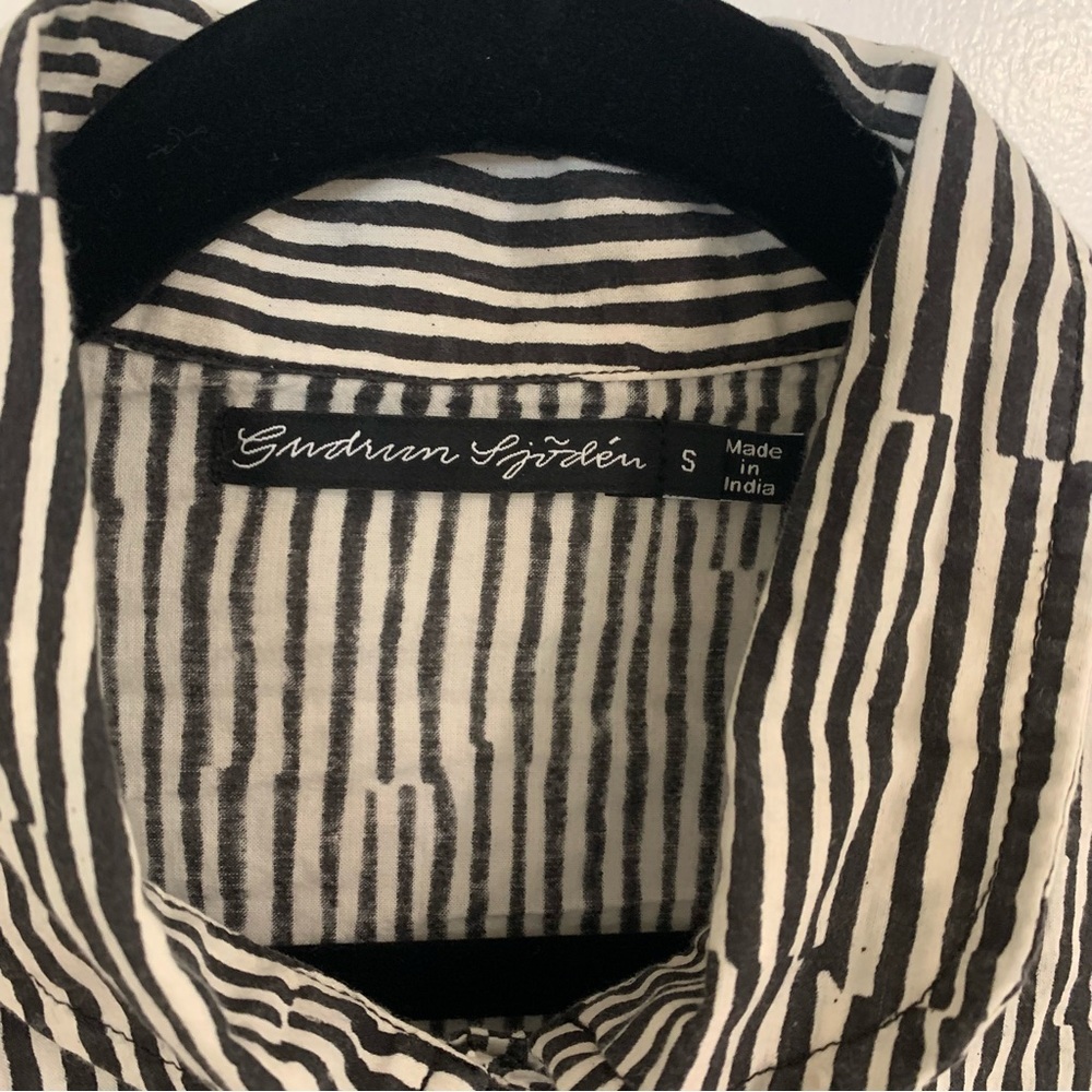 Gudrun Sjöden Striped Lightweight Tunic Lagenlook Woven Organic Cotton Sz Small - Picture 6 of 12